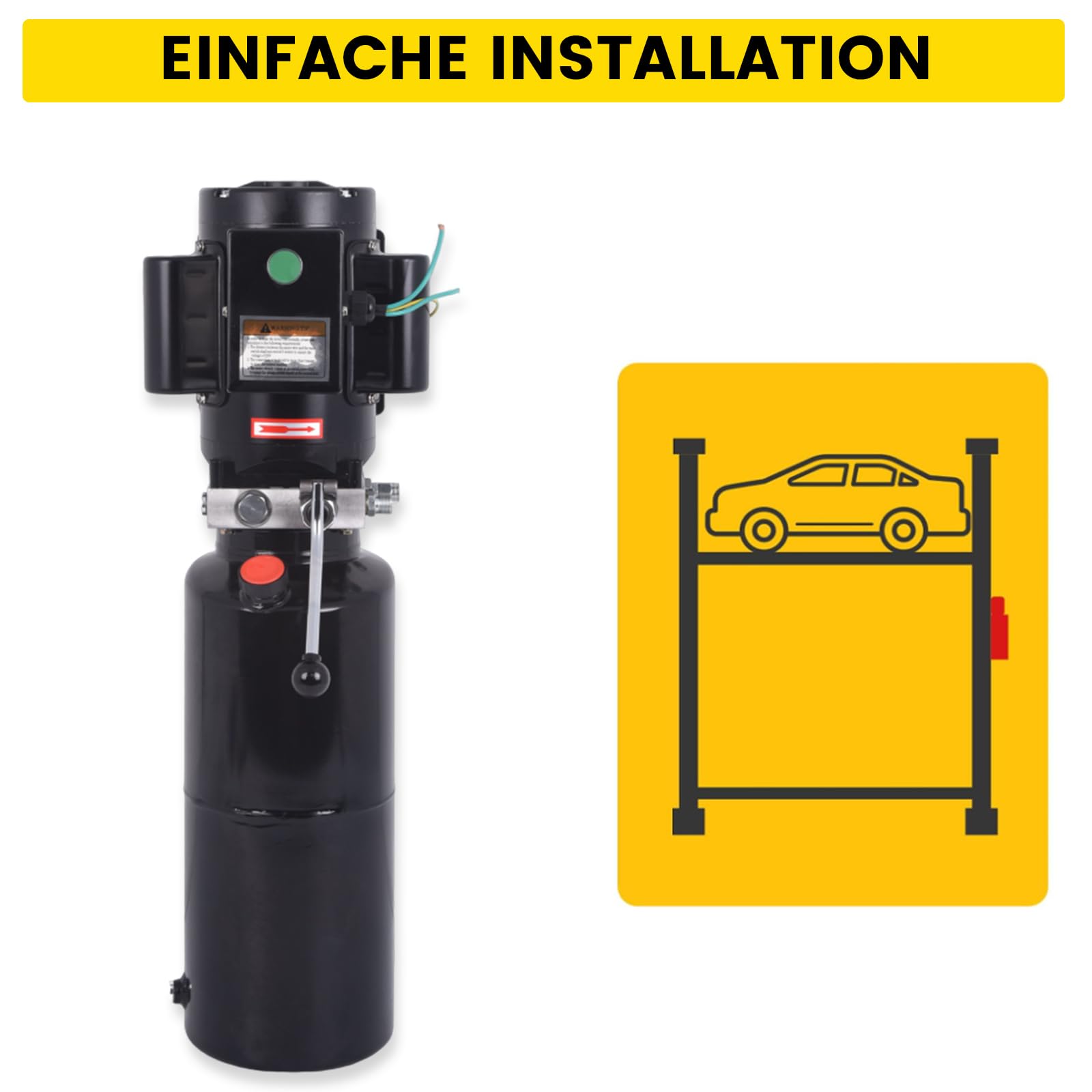 10L Hydraulikaggregat 2200W Einfachwirkend Hydraulikpumpe Kippanhänger AC 220V 3400 U/min für Gabelstapler, Hubarbeitsbühnen