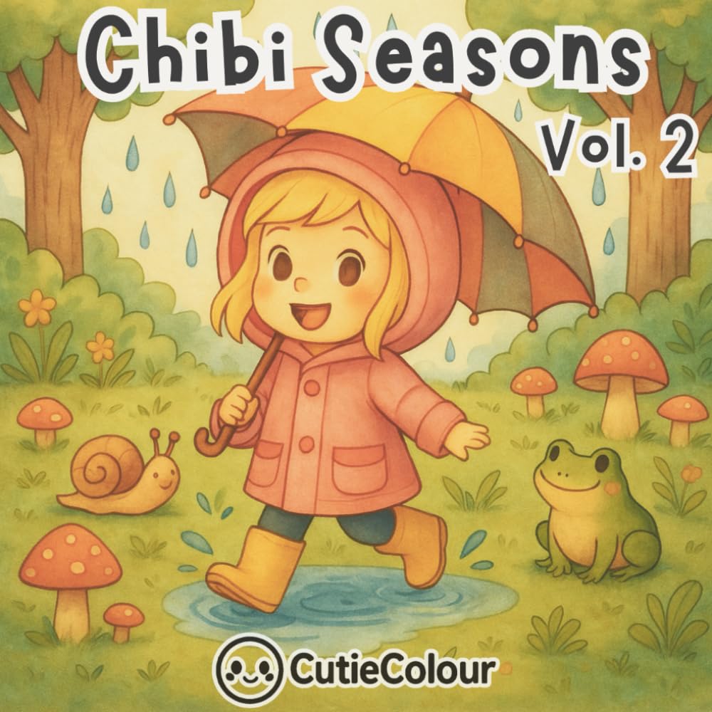 Chibi Seasons Volume 2: 25 Adorable Images to Colour For Adults and Teens Featuring Chibi Life Through the Seasons