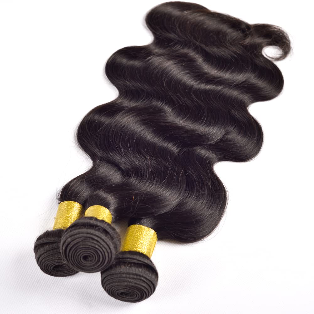 Lot de 3 trames de cheveux humains vierges péruviens crépus bouclés de qualité 8A (66 cm, 71 cm, 76 cm, 76 cm, couleur naturelle)