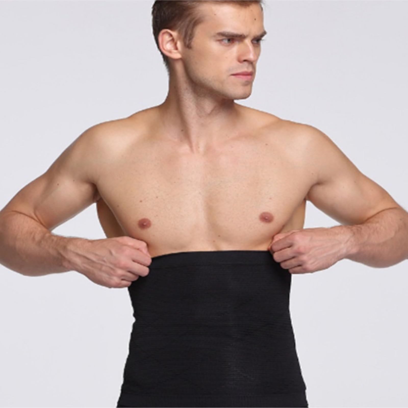 gorset korekcyjny, Pas wyszczuplający talię Belly Trainer, gorset do kontroli wagi, pas modelowania brzucha, podtrzymywania pleców(White,L)