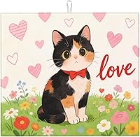 Vista 18 de Tapete de secado de platos de tortuga marina de dibujos animados para encimeras de 18 x 16 pulgadas, almohadilla escurridor de platos con lazo