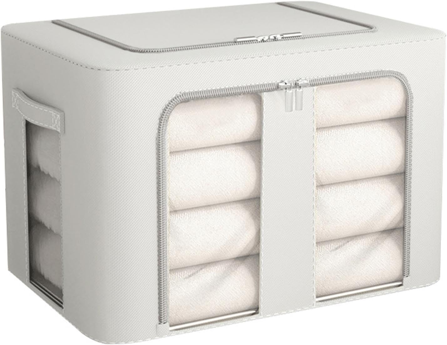 Stackable Collapsible Storage Box Oxford Cloth Organizer for Home Closet (Smoke Gray)