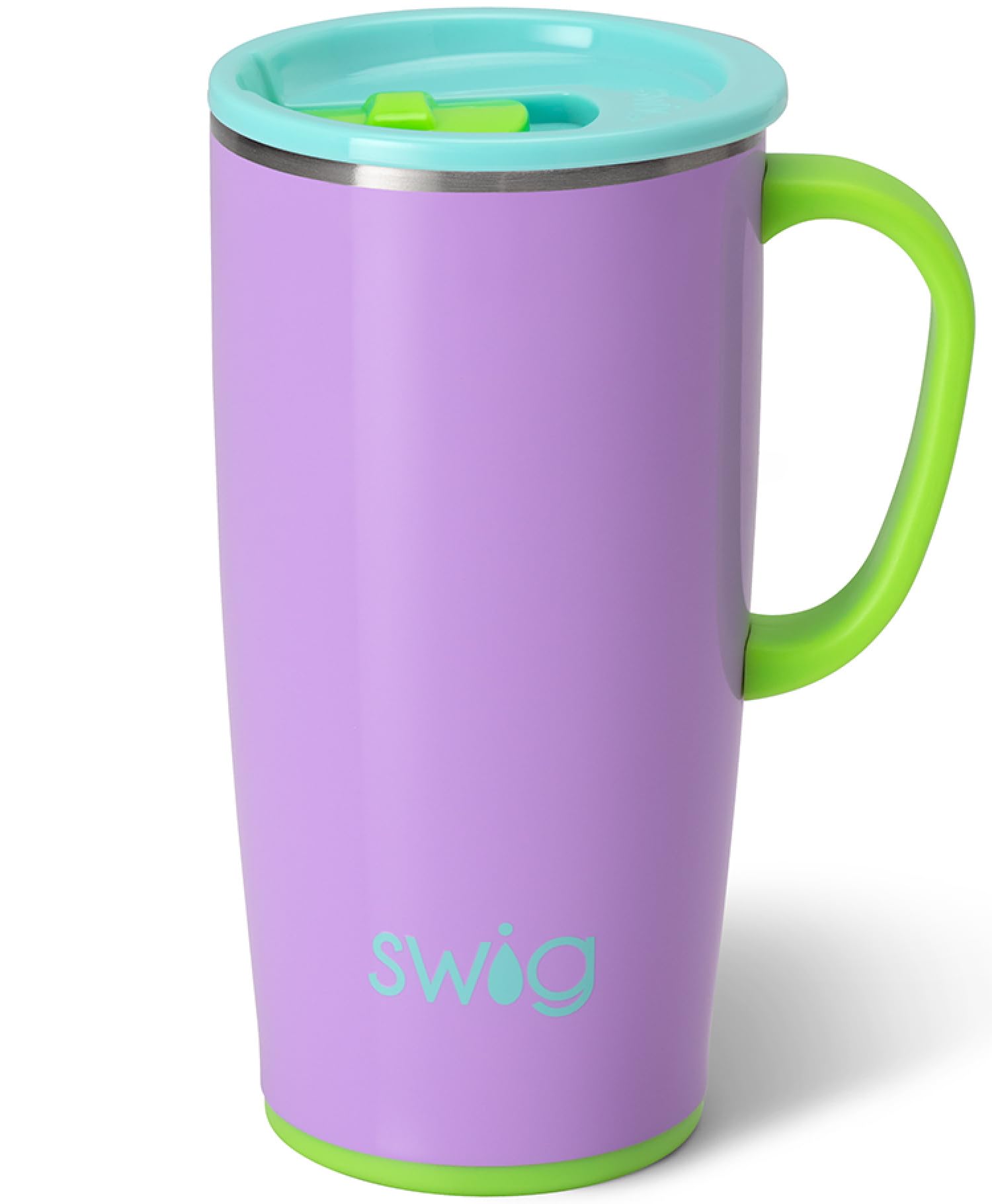 Swig Life Gobelet Isotherme De 650 Ml Avec Couvercle, Gobelet à Café De Voyage Adapté Aux Porte-gobelets, Tasse à Café De Voyage, Thermos En Acier Inoxydable (verre De Mer