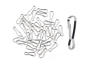 100 Pack Small Spring Clips: Durable 304 Stainless Steel Hooks for Multipurpose Use