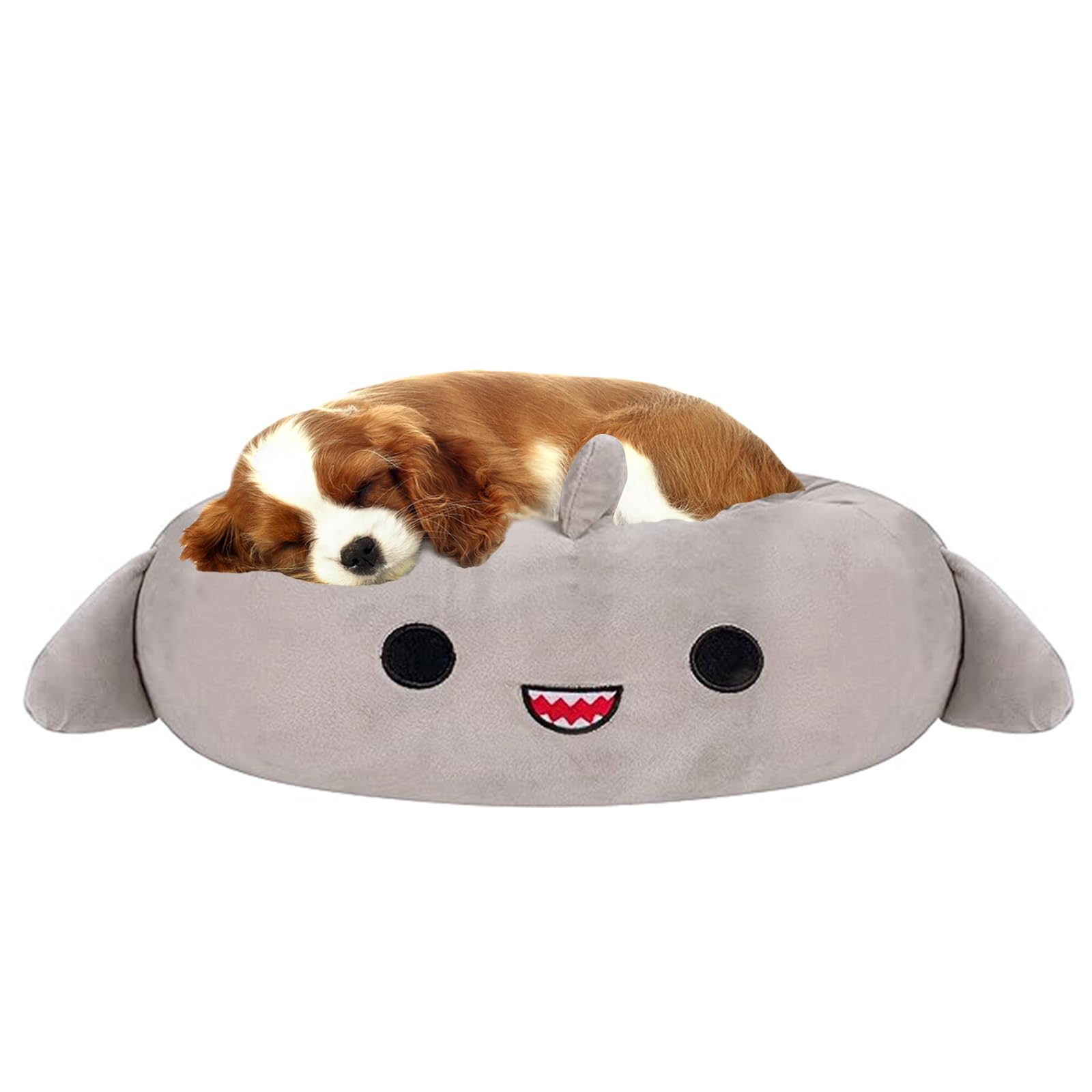 FOCLTDGordon Shark Pet Bed,Warming Soft Pet Round Bed,Durable Dog Bed with a Non-Skid Bottom,Plush Cushion Bed for Dogs and Cats(M) (Small)