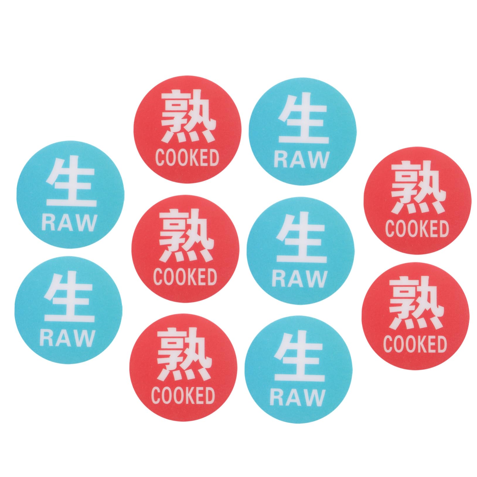 VILLCASE 10pcs Kitchen Food Labels Raw Cooked Wash Rinse Sign Sanitation Reminder Sticker Reusable Decor for Fridge Cabinet
