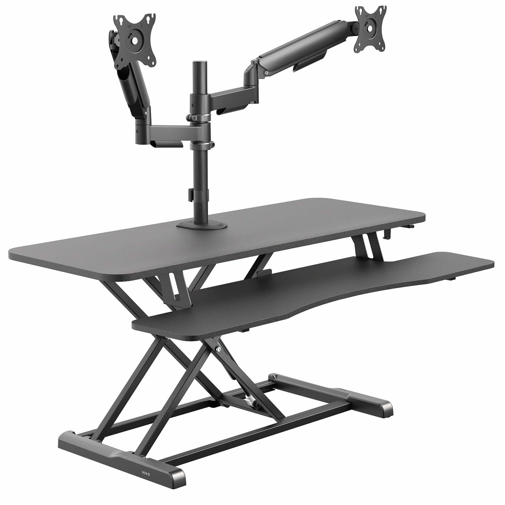 VIVO 42 inch Standing Desk Converter with Dual Monitor Mount for up to 32 inch Screens Height Adjustable