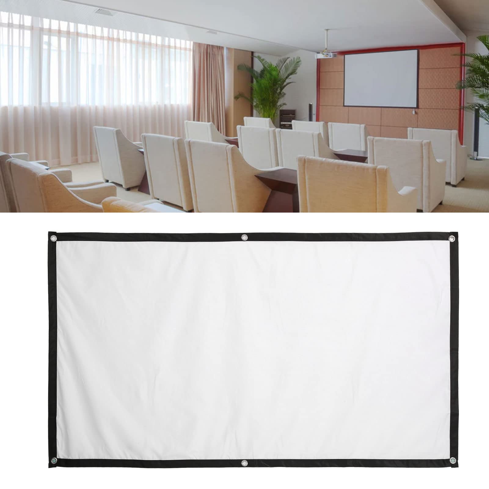 Docooler H84 84 "Schermo Per Proiettore Portatile HD 16: 9 Bianco 84 Pollici Schermo Per Proiezione Diagonale Teatro Domestico Pieghevole Per Wall Projection - 3