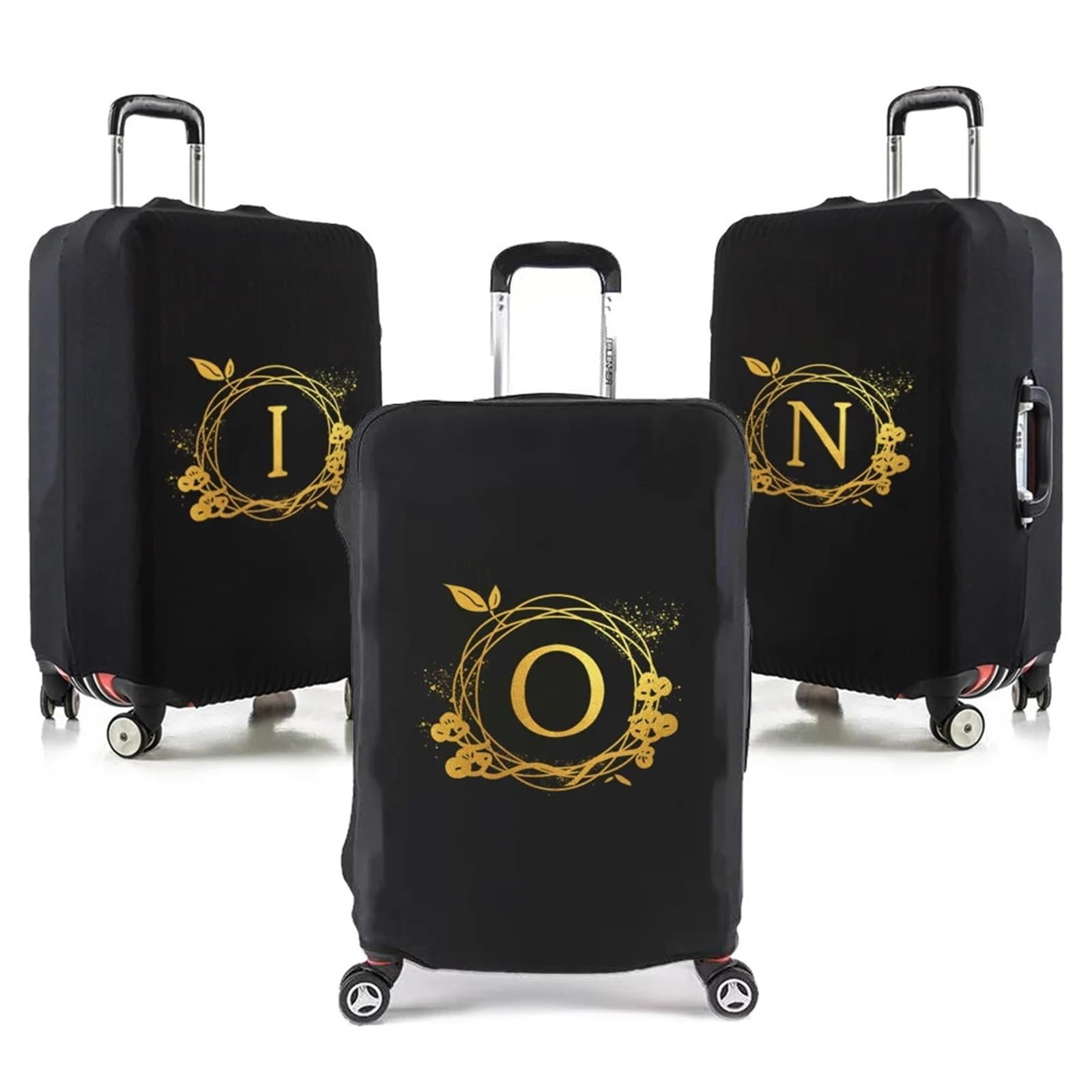 Kofferabdeckungen Elastische Gepäckschutzhülle, Buchstaben-Kranz-Serie, Reisezubehör, Trolley-Reisetasche, Schutzhülle for 45,7–81,3 cm große Koffer(8wreath I,M)