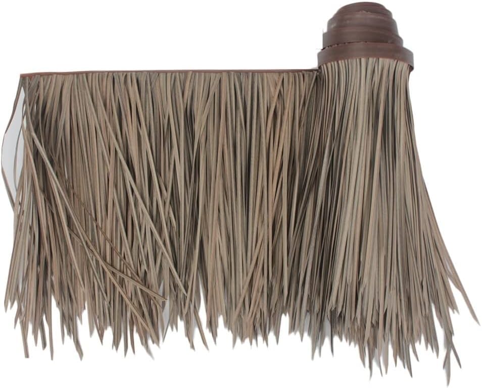 Straw Roof Thatch – 39.3”x 19.6”Artificial Palm Thatch Rolls Tiki Bar Hut Grass Duck Boat Blinds Grass Runner Palapa Thatch Roofing for Garden Patio Decor(Yellow b,0.5x20m/1.64X65.6ft)
