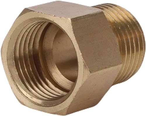 Miniatura 2 de 2 piezas de buje hexagonal reductor de latón, accesorio de tubería roscado de 12 "G macho a 12 "G hembra, convertidor de adaptador de tubo de