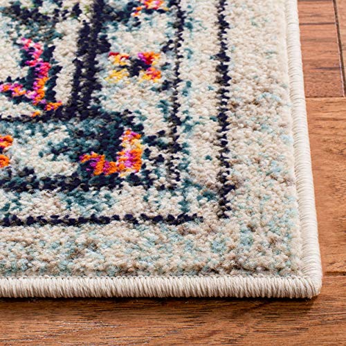 Tapete SAFAVIEH 9x12 pies, diseño Boho Chic, crema y azul miniatura 5