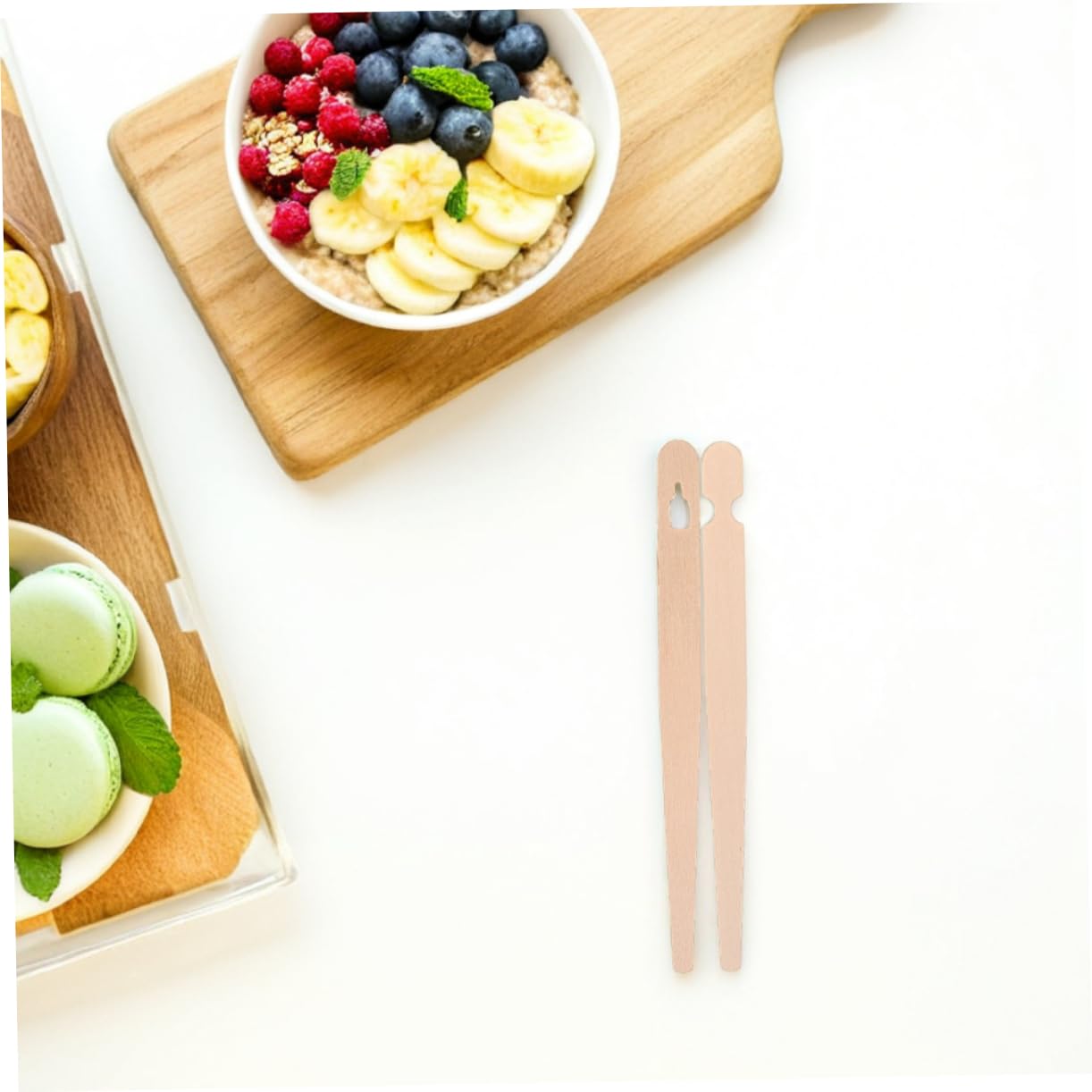 Sosoport 200pares Pinzas De Madera Para Alimentos Pinzas De Pastelería Para Adultos Desechables Para Buffet Utensilios De Cocina Para Principiantes Para Aperitivos
