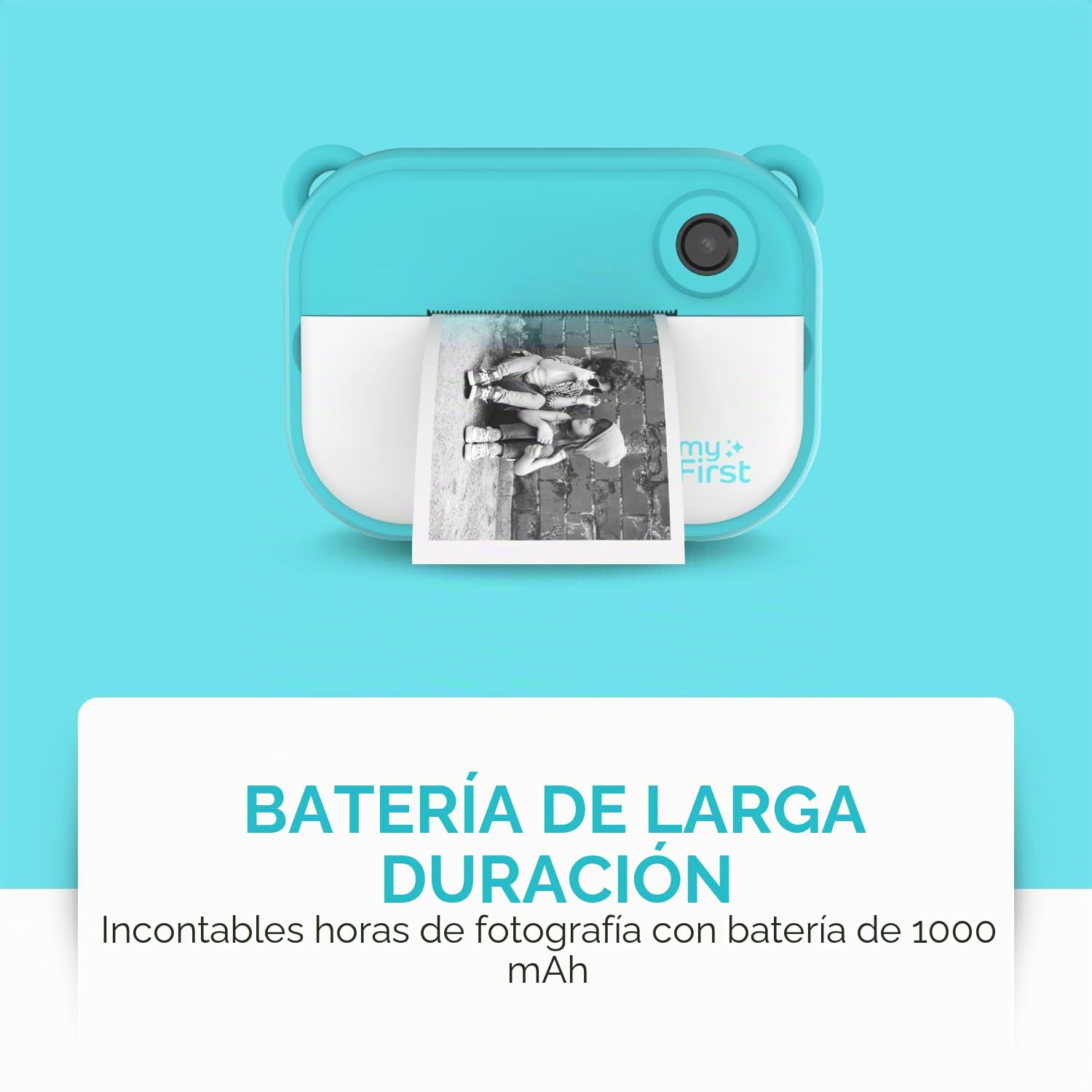 MyFirst Camera Insta 2 Azul. Cámara Digital HD con impresión instantánea, cámara Frontal y Selfie para niño y niña