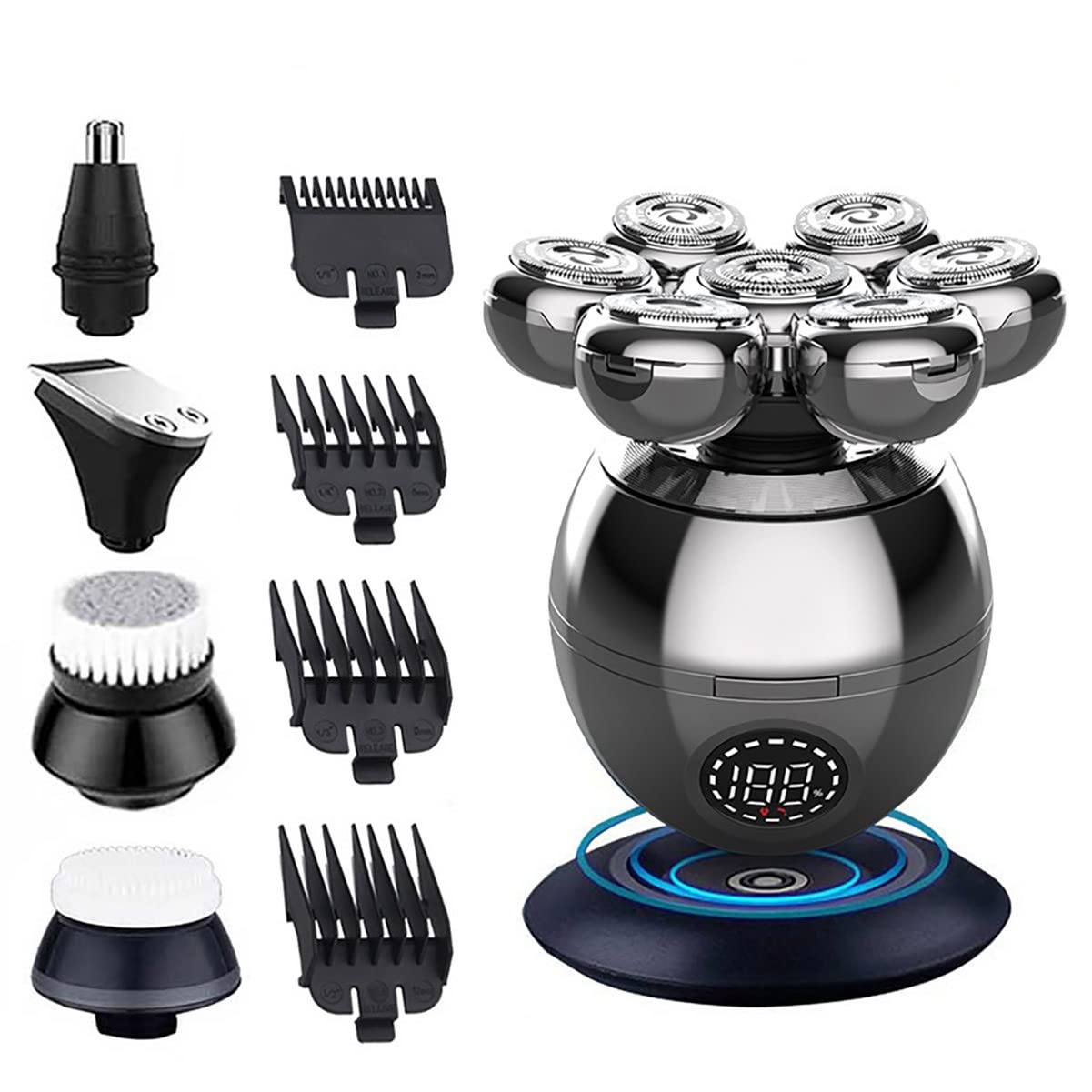 Head Shavers for Bald Men 7D Floating Cutter Head Base Charging Portable Electric Shaver Men Beard Trimmer Clipper
