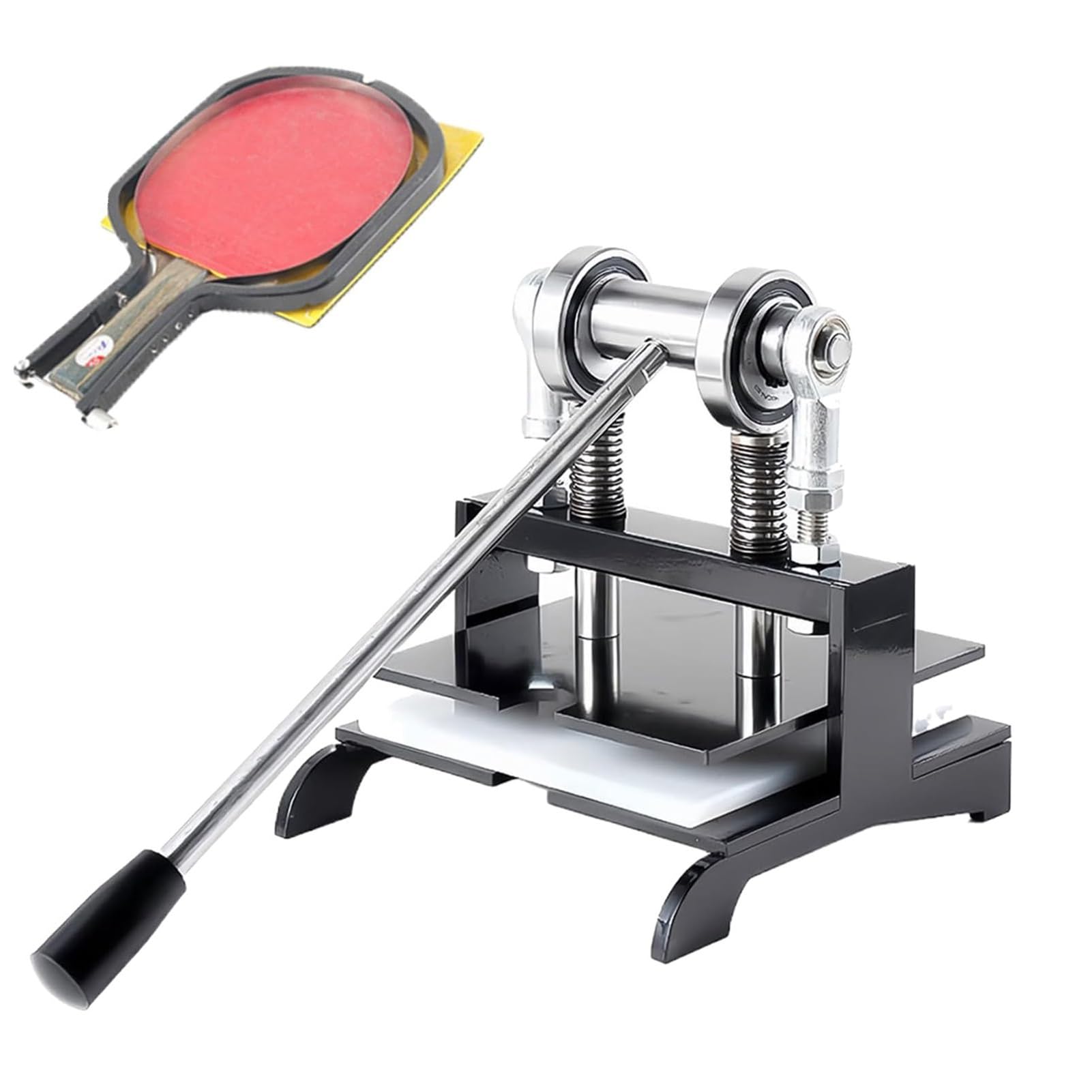 ZHJOPP Table Tennis Racket Rubber Cutting Machine, Manual Press Device for Ping Pong Bat Edge Cutting and Pasting, Double (25x20CM)