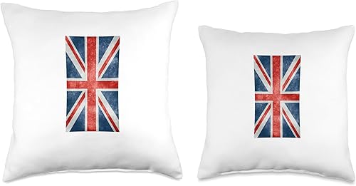 Miniatura 3 de BritishMerch Almohada vertical con bandera británica, 16 x 16 pulgadas, multicolor
