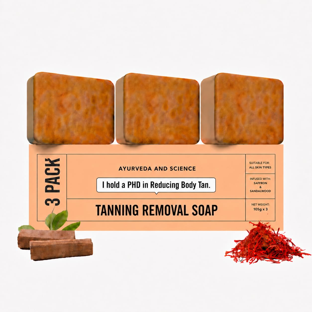 Ghar Magic Soap Sandalwood & Saffron Magic Bar For Bath (300 Gms Pack Of 3) | Paraben Free | Chandan & Kesar Bath Soap | Handmade Soaps For Glowing | Skin Brightening Soap For Mens & Womens-image-5