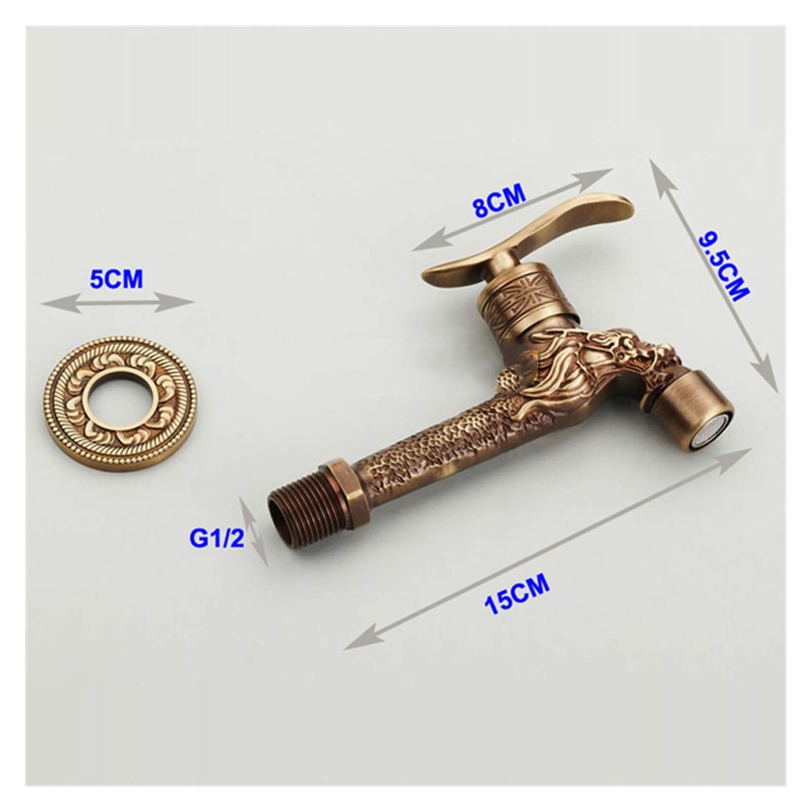 Grifo Tallado en Dragón de Cobre, Grifo de Forma Animal, Grifo de Jardín, Grifo de Teléfono Móvil, Grifo de Jardín Al Aire Libre, YAOSHER