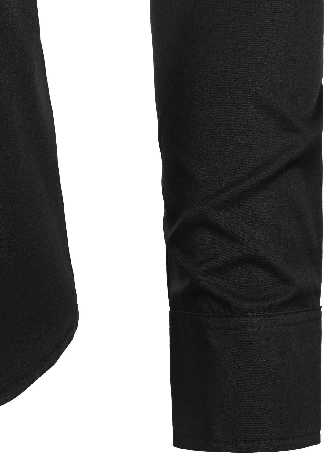 ZEROYAA Men's Western Stylish Band Collar Dress Shirts Embroidery Slim Fit Long Sleeve Mandarin Collar Shirt - Image 5