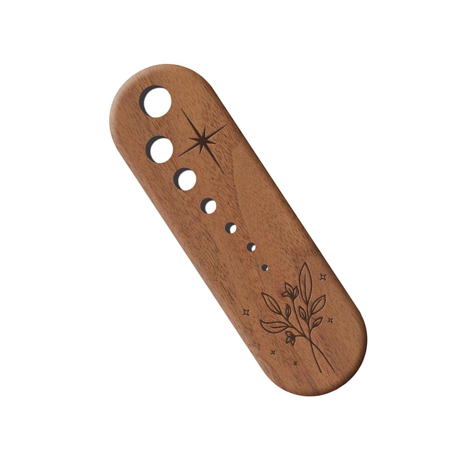 Kaeltsyn Porous Design Wooden Leaves Tool with Comfortable Ergonomic Handle Efficient Removal Device for Green Vegetables Kitchen Vegetable Tool