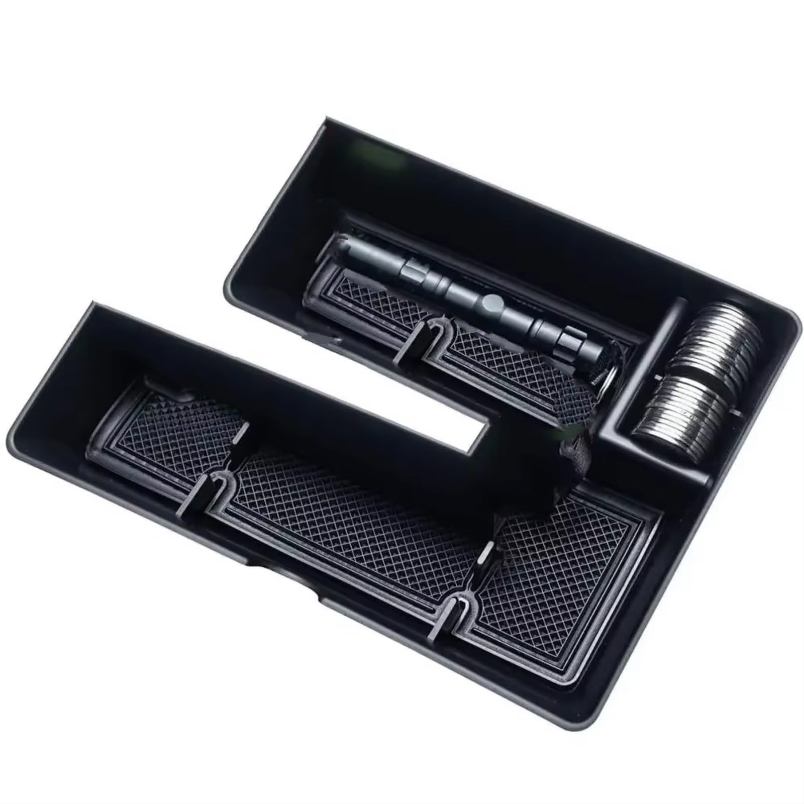 TKIYESA Vehicle Armrest Tray Compatible With For 2015-2019 1 Pcs Dash Center Console Table Storage Tray Instrument Organizer Pad Storage Box
