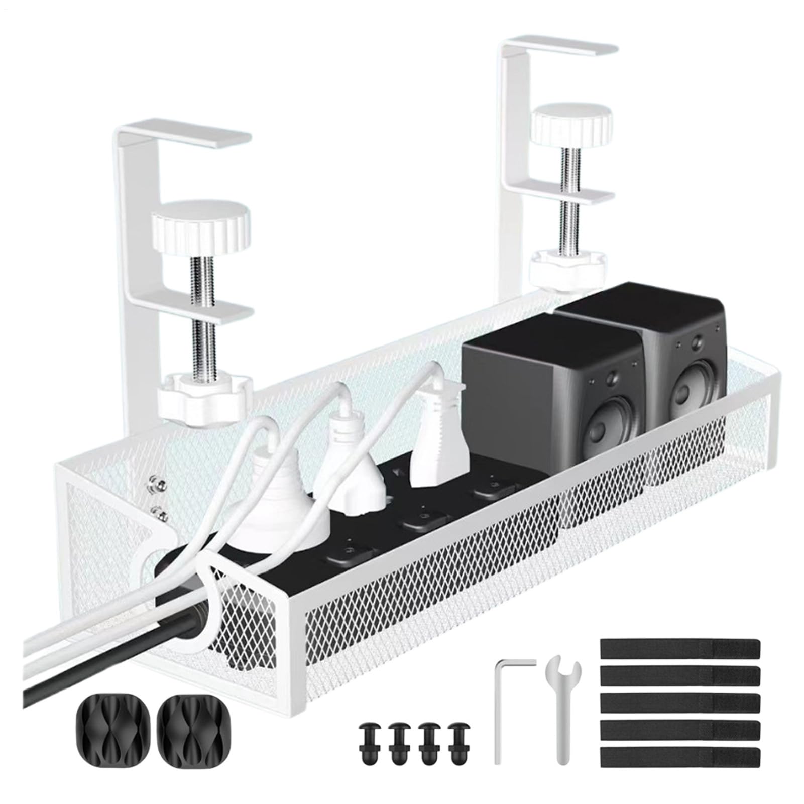 Organizador multifunción para cables y bandeja organizadora de cables para escritorio
