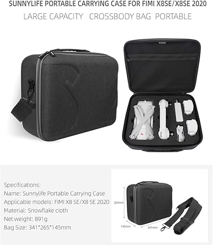 Miniatura 7 de Estuche de transporte portátil para FIMi X8SE/X8SE 2020 Bolso bandolera de gran capacidad