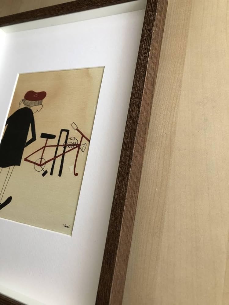 Amazon.co.jp: 額装品花井祐介 自転車 貴重イラスト A4サイズ額