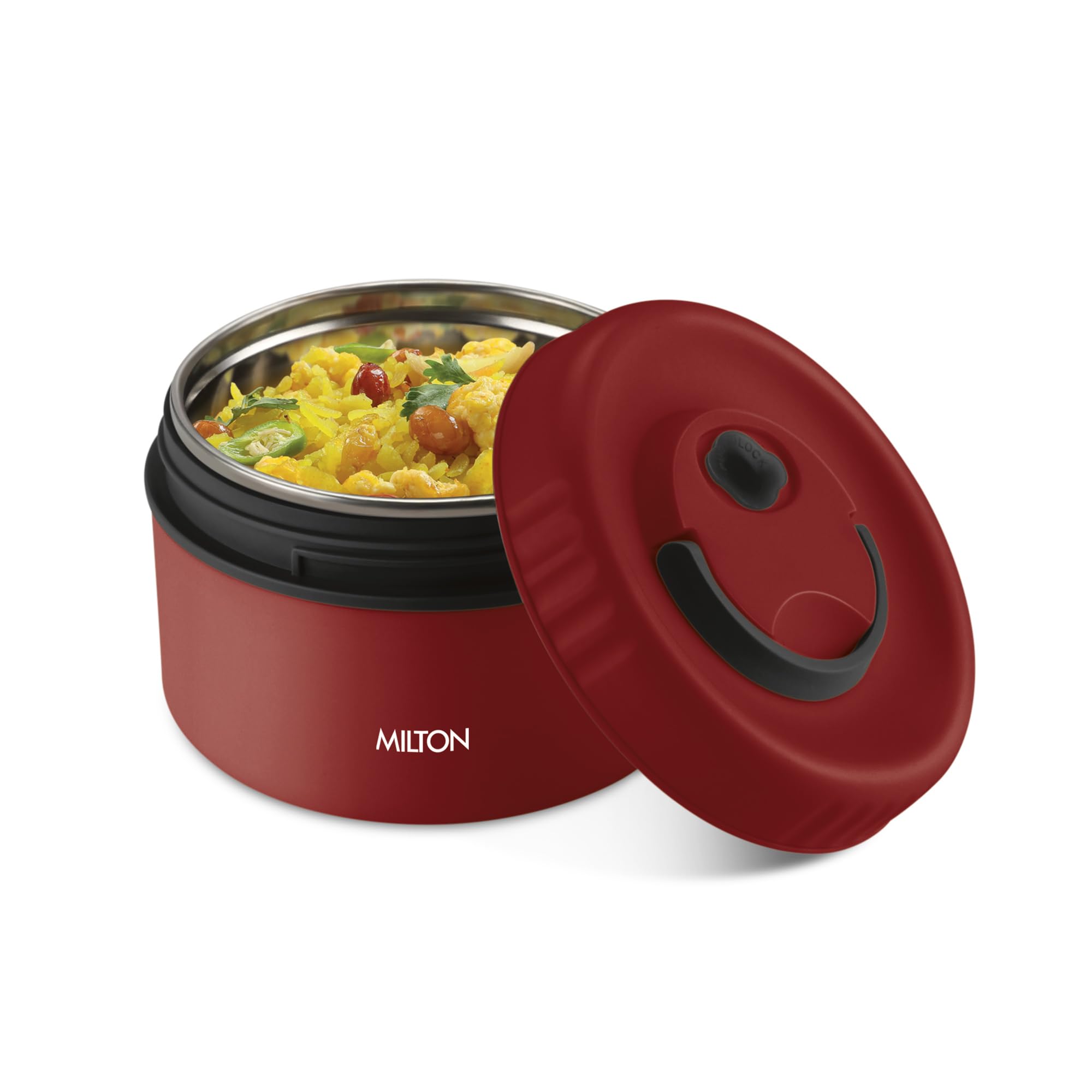 MILTON Snack Box Big I Inner Steel, PU Insulated 510 ml I Leak Proof with Air Vent I Lunch Box for Office Use, School I Maroon-image-17
