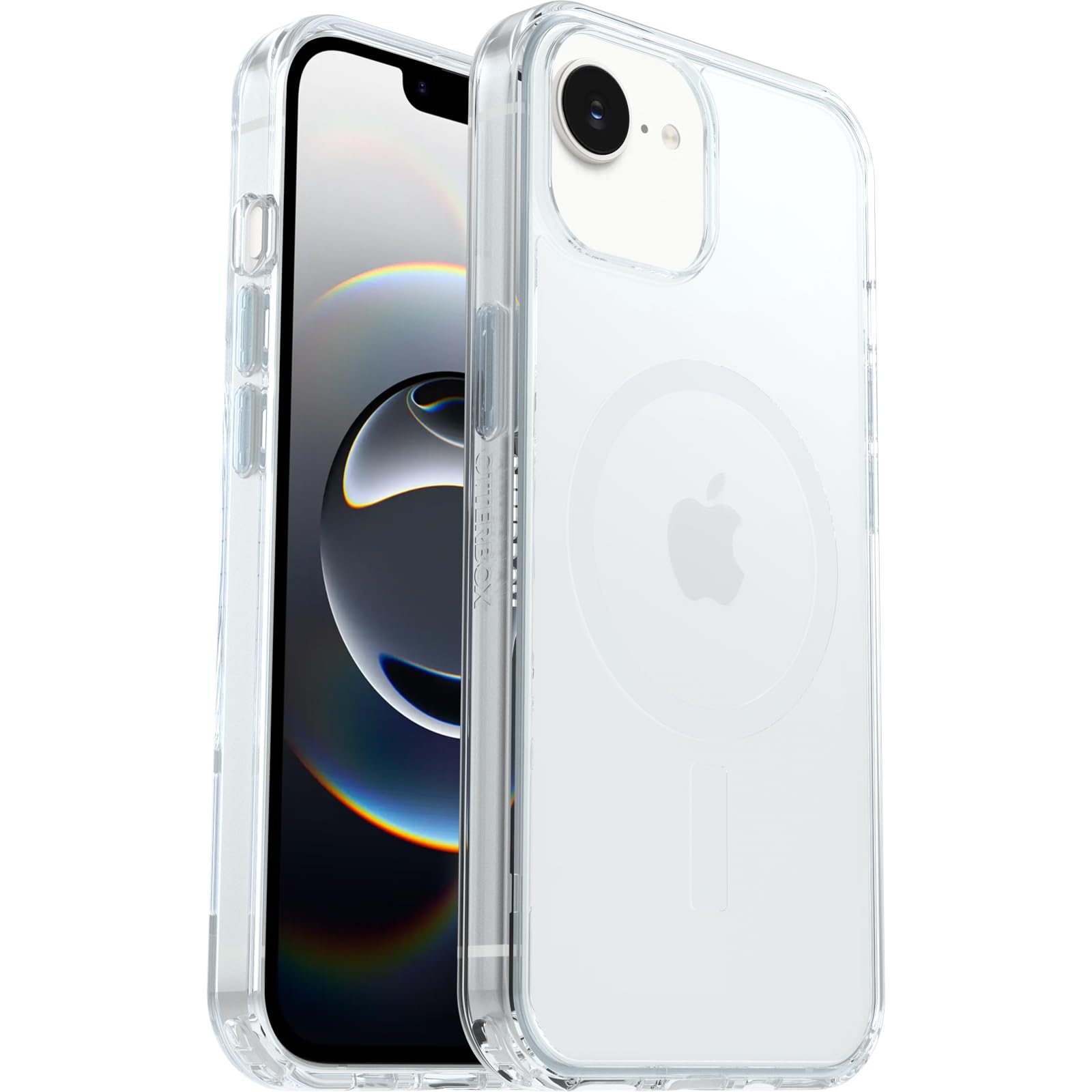OtterBox Symmetry Seires Clear MagSafe Cover per iPhone 17e, 16e, 15, 14, 13, resistente a shock e cadute fino; sottile, testata 3x norme MIL-STD 810G, Trasparente