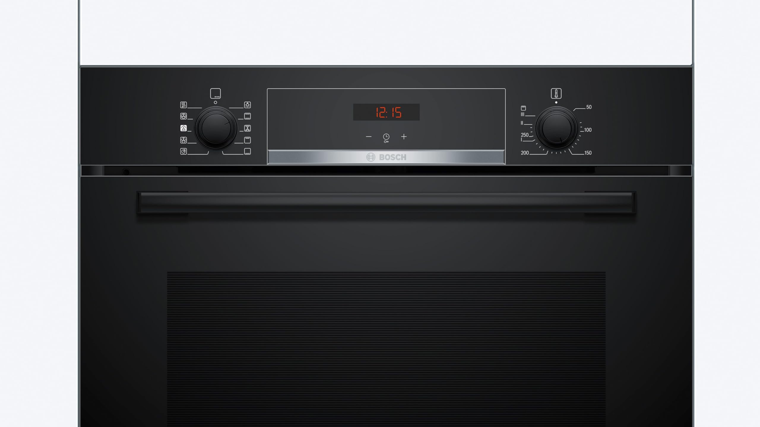 Bosch HQA534BB3 Serie 4, Forno con vapore da incasso, Display digitale LED, Manopole a scomparse, Pulizia assistita, Nero, 60 cm.
