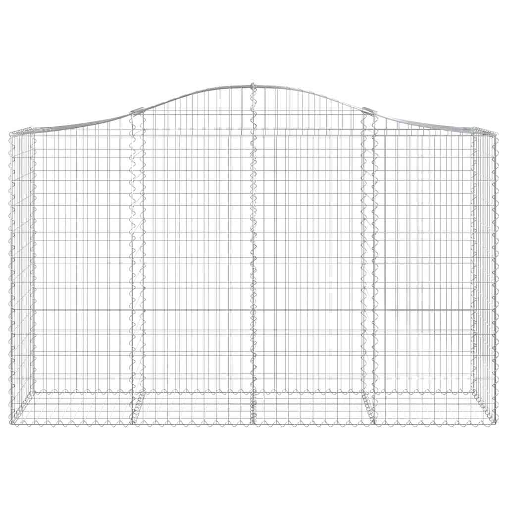 Gabiony z wysokim łukiem 10 sztuk 200 x 50 x 120/140 cm ocynkowane żelazo do barier ogrodowych i ochrona przed wzrokiem jako dekoracyjne wygłuszające ściany gabionowe z odpornego na korozję