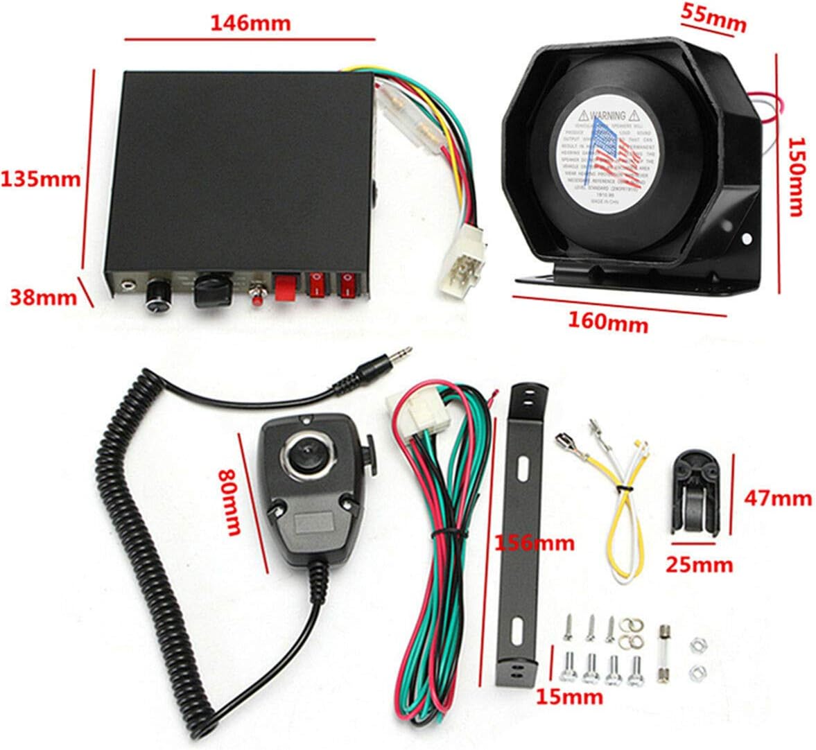 Limited Stock DC 12V 400W 8 Sounds Loud Car Warning Alarm Police Siren Horn Speaker MIC Microphone System, Light Control Switch and Voice Amplification, Hands-Free Operation, Anti-Jamming, Stable Tone Product Deal DC 12V 400W 8 Sounds Loud Car Warning Alarm Police Siren Horn Speaker MIC Microphone System, Light Control Switch and Voice Amplification, Hands-Free Operation, Anti-Jamming, Stable Tone