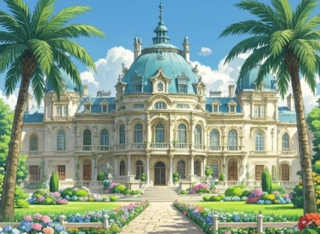 Fanzhezhe 11Ct Beginners Cross Stitch Beautiful Castle 50X70cm Easy Counted Pre Printed Stamped Cross Stitch Kits For Adults Embroidery Kits For Adults Beginners