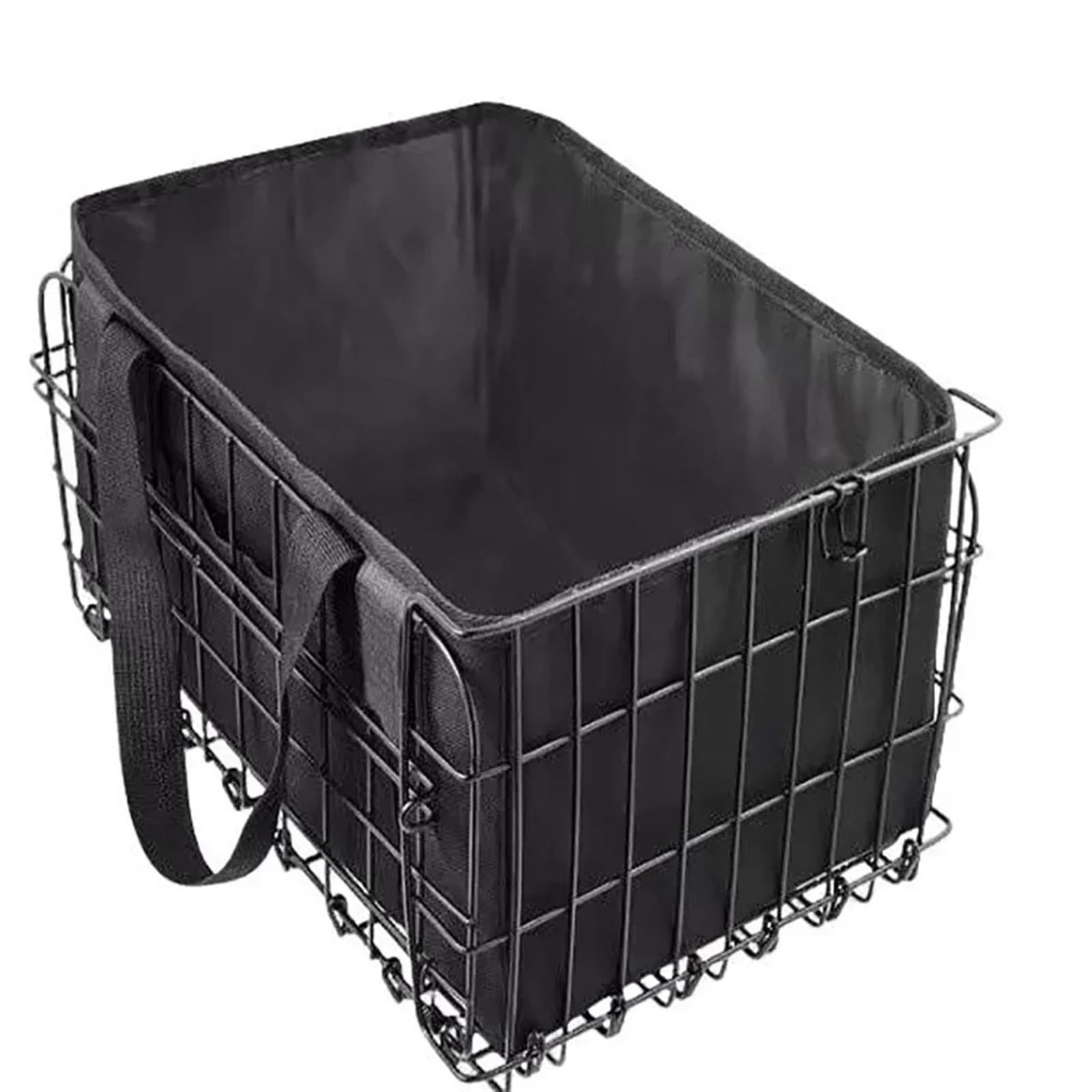 Eurdfhy Women's Black Bike Basket Rear Bike Basket, Bicycle Basket With Removable Liner Bag, Reflective Sheet, Foldable Metal Ebike Basket For Men, Carrying