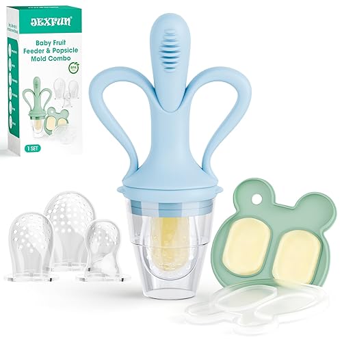 75% off promo code for JEXFUN Baby Fruit Feeder & Breastmilk Popsicle Mold Set, Silicone Food Feeder Pacifier for Cooling Relief with 3 Replaceable on Amazon