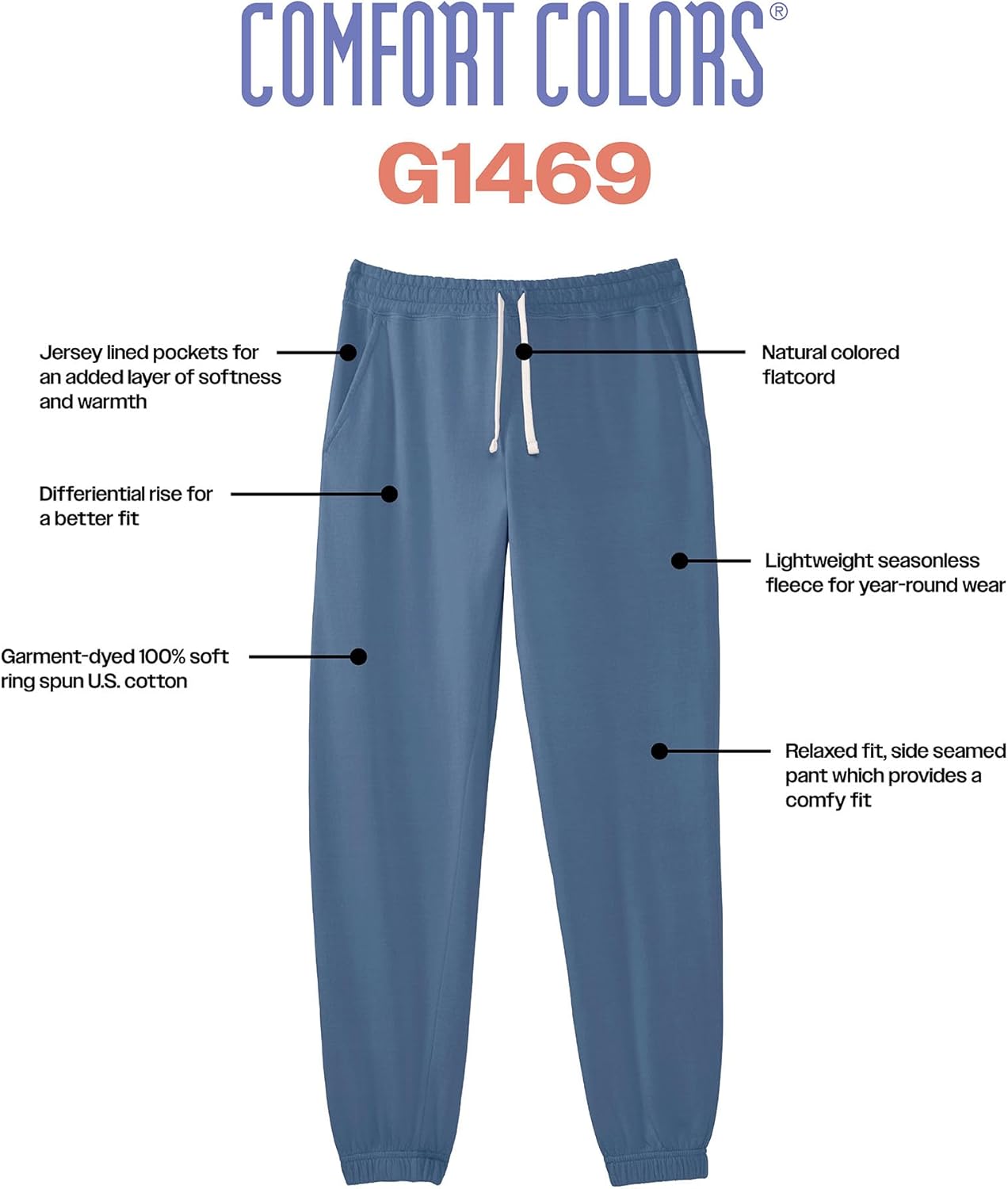 Comfort Colors Unisex-Adult Lightweight Cotton Sweatpants with Pockets, Style G1469 - Image 3