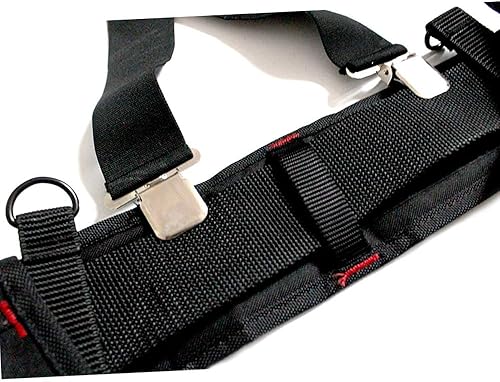 Miniatura 5 de MELOTOUGH Tirantes acolchados para cinturón de herramientas con clip súper fuerte para carpintero, tirantes de construcción para hombres, Negro -