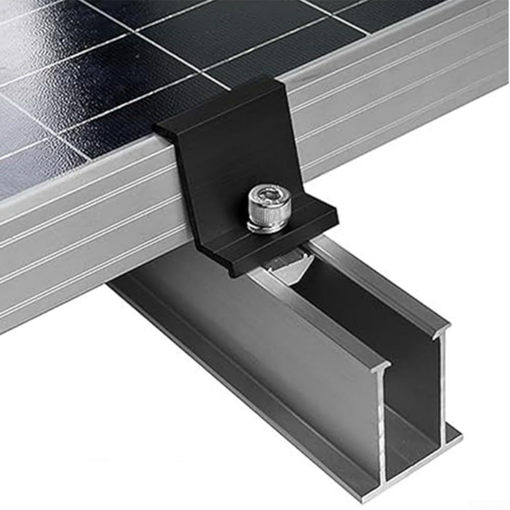 Lot de 8 supports d'extrémité en alliage d'aluminium pour panneaux solaires avec clé à fente M8 (45 mm)