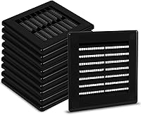 Vista 44 de Cubierta cuadrada de ventilación de aire de 4 x 4 pulgadas (tamaño exterior) - Deflector de ventilación de plástico blanco - Malla de pantalla