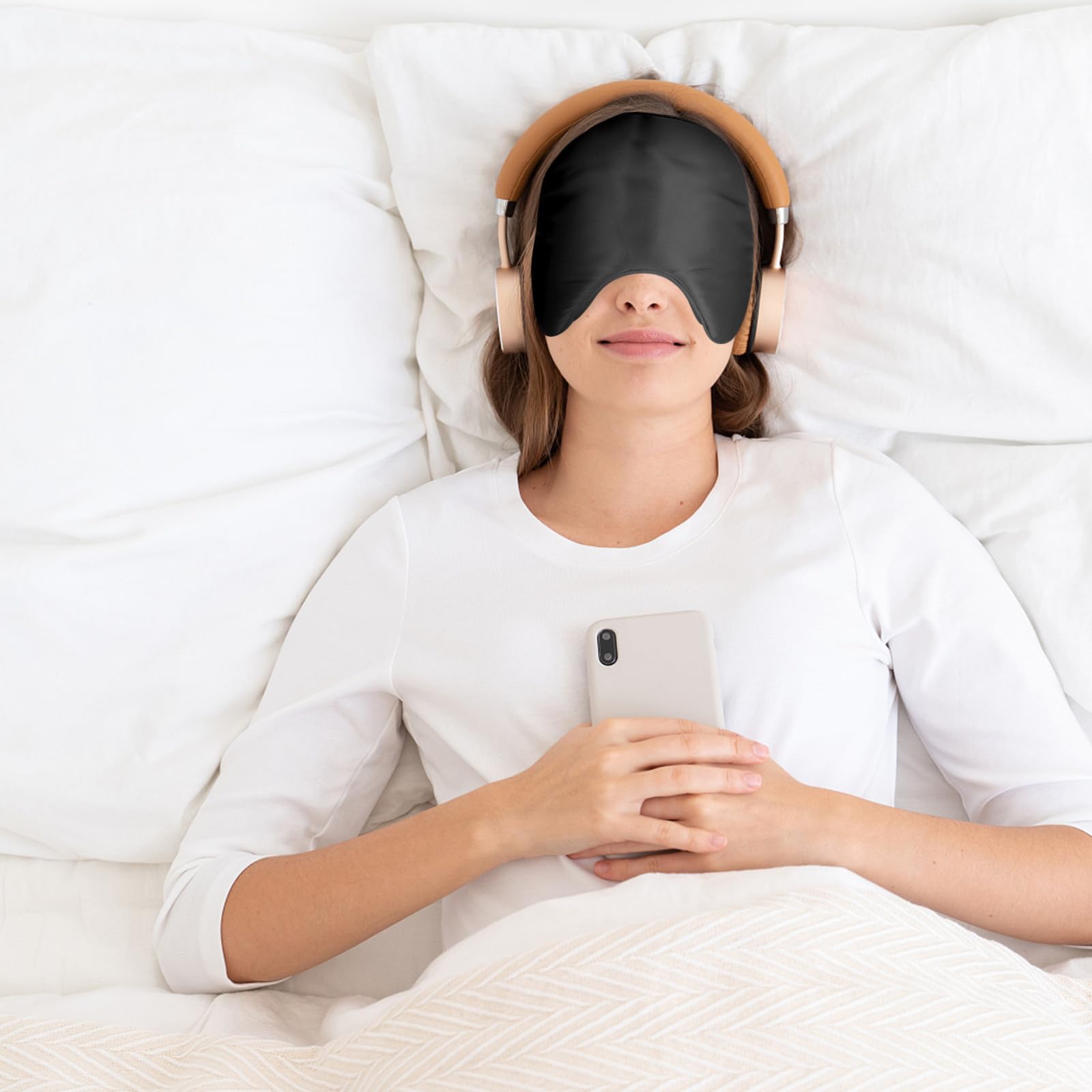 Artibetter Masque de Nuit en Soie et Coton Doux, Protège les Yeux sans Froisser ni Tirer la Peau, pour Voyager et Dormir Paisiblement L'obscurité