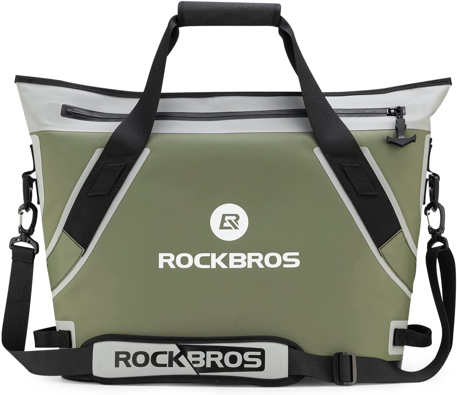ROCKBROS Bolsa Nevera 20/22L Enfriamiento 48H Portátil Impermeable Flexible para Camping Picnic Playa Barbacoa Pescar Viaje en Coche Gris/Verde