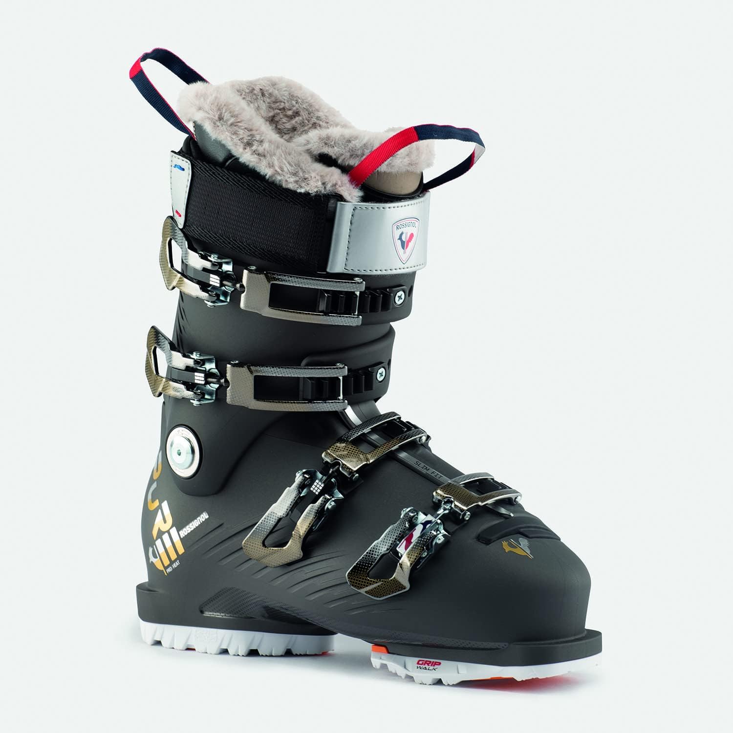 Rossignol Pure Pro Heat GW Womens Ski Boots Metal Gold Grey 5.5 (22.5)