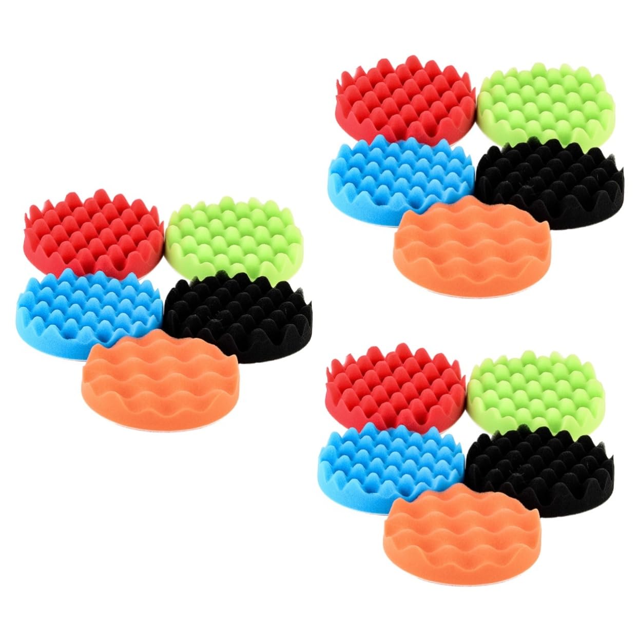 15piezas Almohadillas De Pulido De Kit De Esponjas De Abrillantado y Cera Para Detalle De Coches Accesorios De Pulido y Acabado Para Restaurar Automotriz