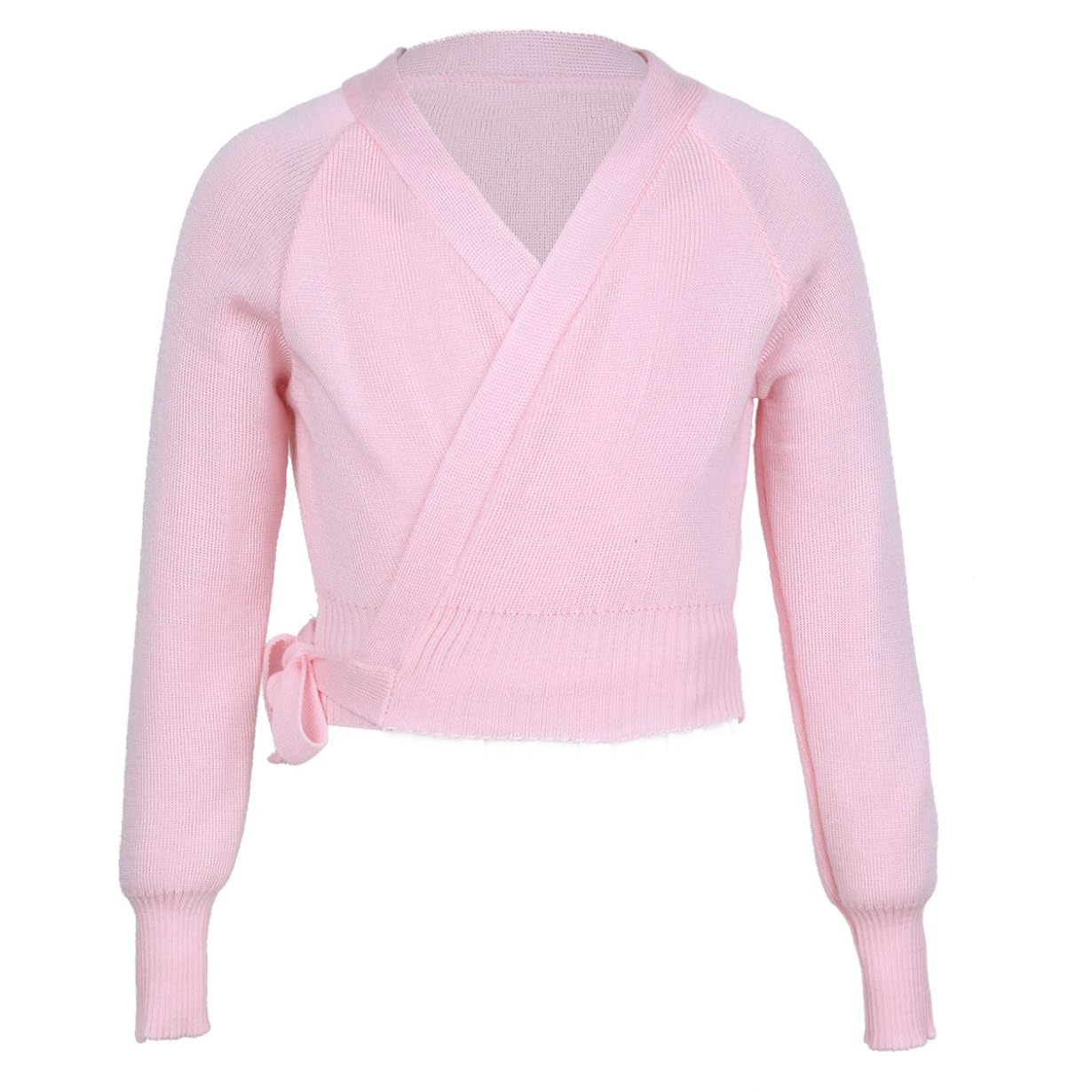 Freebily Cárdigan Cruzada de Danza para Niñas Elegante Suéter de Punto Manga Larga Chaqueta de Ballet Yoga Clásico Sólido Suave Cárdigan Danza para Vestido Baile