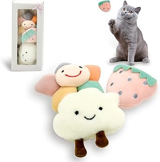 CKFPS Catnip Toy, Bite Resistant Catnip Toys for Cats, Cat Toys for Indoor Cats, Cat Chew Toys for Teething, 3 Pack of Soft and Durable Catnip Plush Toys Box