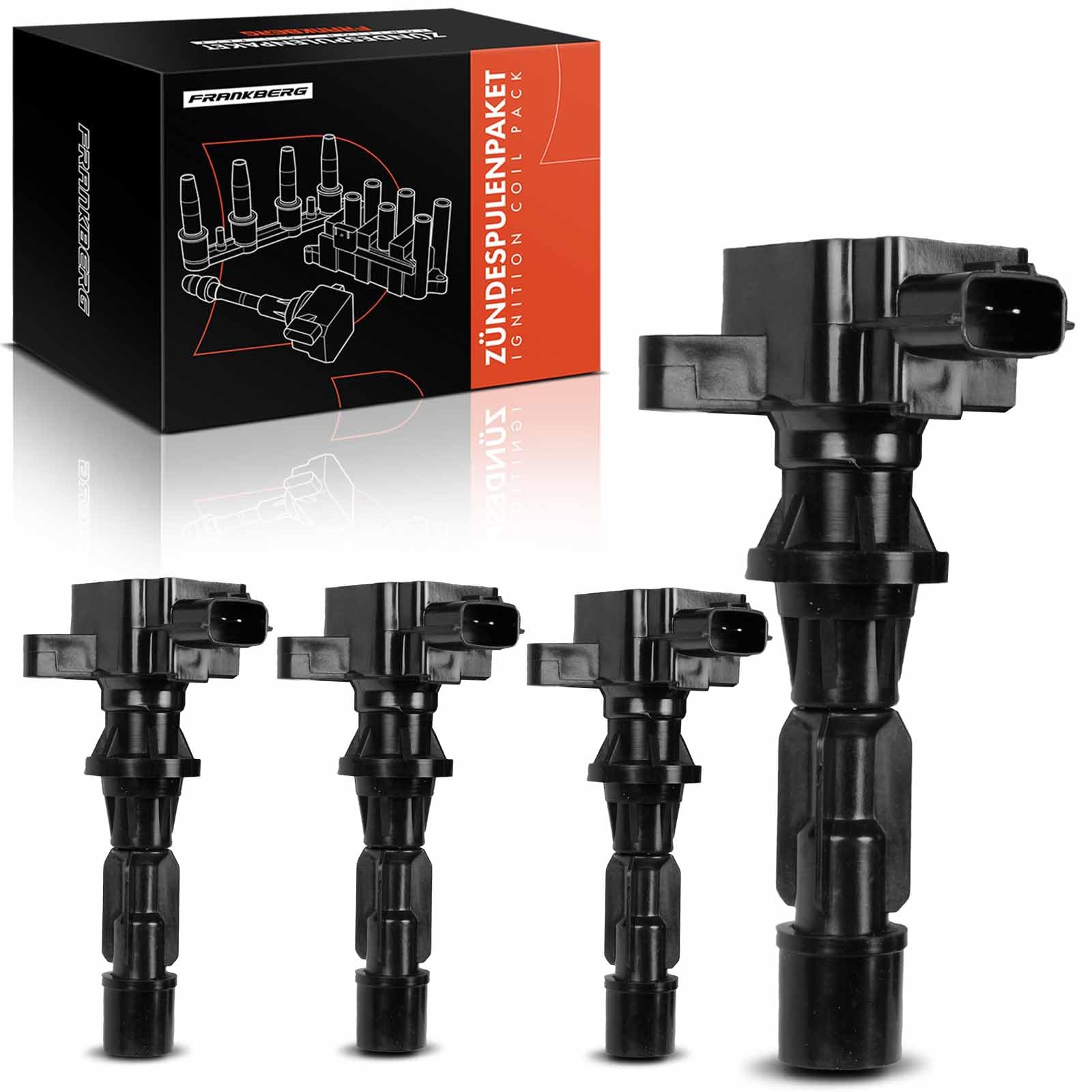 Frankberg 4 bobinas de encendido módulo de encendido 6M8G-12A366 | Compatible con: CX-7 ER, 3 BL, 6 Combi GH, 3 BK, 3 Saloon BL, MX-5 III NC, 6 Hatchback GH, EP Tributo, Saloon BK