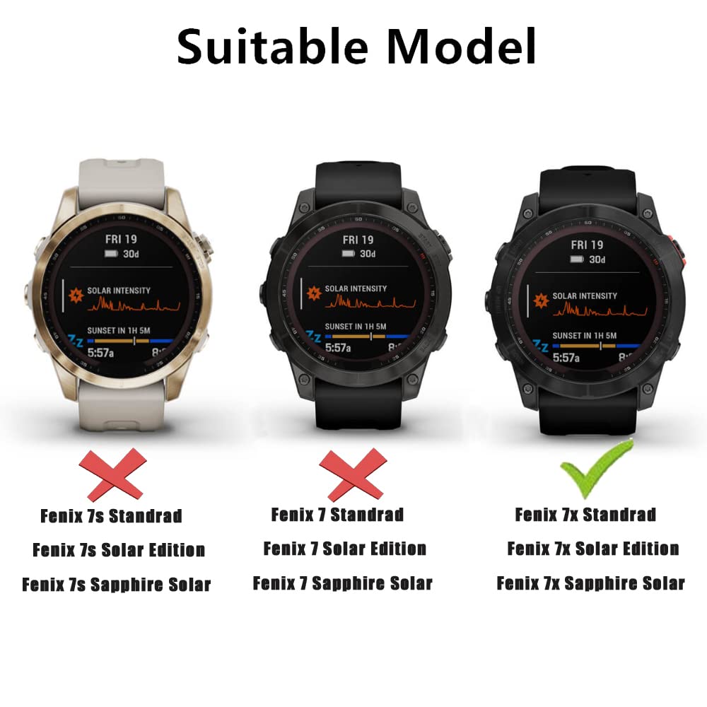 2 Custodie In TPU Per Garmin Fenix 7X - Antiurto, Infrangibili, Ricarica Diretta - AWINNER, Nero