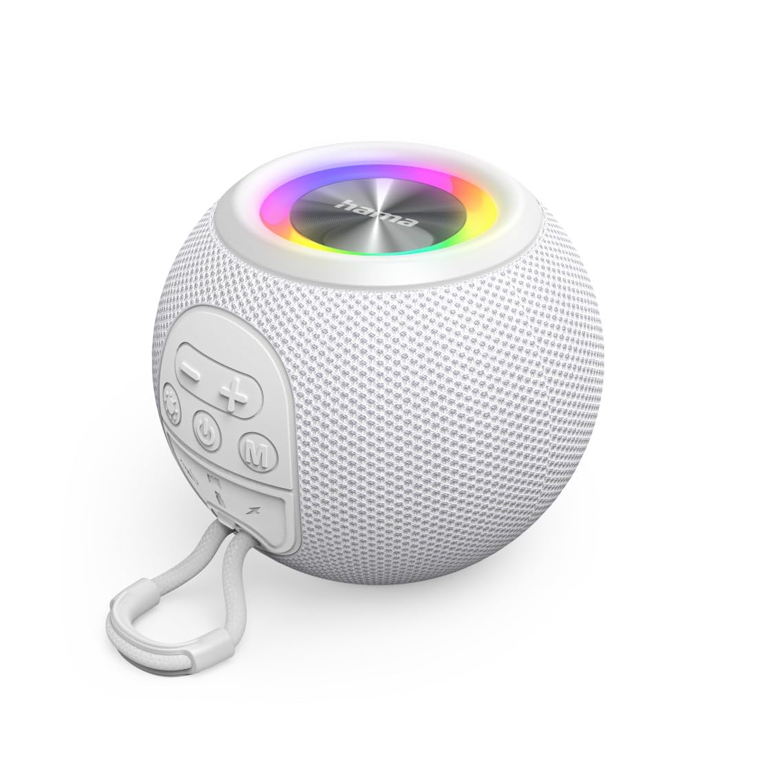 Hama | Altavoz Bluetooth (Altavoces inalámbricos 5W Potencia, iluminación led, 10H música, USB-C, conexión Jack 3.5mm) Blanco